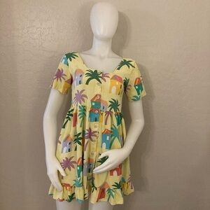 Vintage Jams World Yellow Mini Dress Small